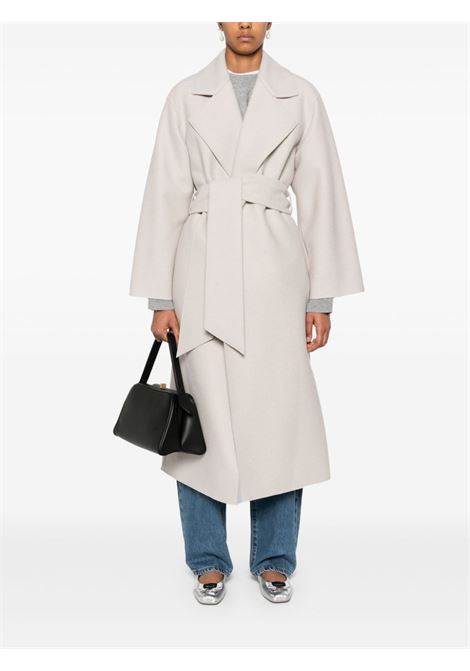 Almond white belted virgin wool coat Harris wharf london - women HARRIS WHARF LONDON | A1425MLK120